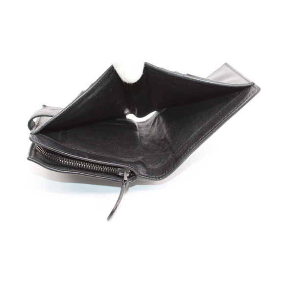 D0 Authentic BOTTEGA VENETA Intrecciato Black Bifold Leather Coin Pouch Wallet - Picture 6 of 9